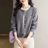 Autumn/Winter 2025 Korean Version Fashion Women's Knitting Cardigan Sweater Design Sense Versatile Femme Bottoming Tops