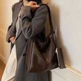 Pbong  Trendy Large Capacity Women's Tote Bag for Commuting to Work Simple Design Winter New Style City Women's Handbag Soft PU Mate...
