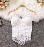 New Y2k Clothes Sexy Crop Tops Women Corset Lace Bandage T-shirt Camisole Woman Sling Tank Top Fashion Sleeveless Waistcoat Gift