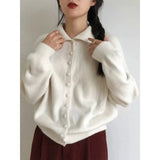 High Neck Button Down Cardigan Women Long Sleeve Knitted Sweater Jacket Cozy Knitwear Teen-girl Fall Winter Basic Chic Knitwear