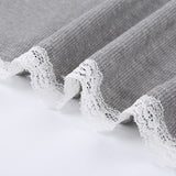 Grey Knitted Lace Trim Embroidery Sundress