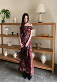 Designer Insect Floral Cowls Sleeveless Long Dress For Women 2024 Summer A Line Bodycon Midi Dress New Collection