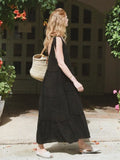 Vacation Loose A-line Long Dress Cotton Linen Ruffles Sweet Chic Women Dress 2025 New Solid Color Boho Summer Woman Clothing