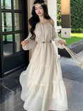 Autumn Women Fashion Elegant and Chic Midi Party Dress Casual Long Sleeve Vintage A-Line Birthday Dresses Female Clothes New
