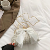 French Retro Temperament Commuting Bow Cute Wedding Party Banquet One Shoulder Armpit Crossbody Handbag