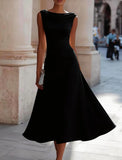 Pbong  Elegant Sleeveless Party Maxi Dress Women Summer Fashion Solid Color Backless Slim Long Dresses Casual
