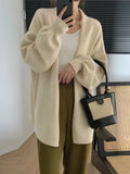 Oversized Open Front Knit Cardigan for Women Comfy Sweater Coat Female Open-front Duster Cardi Casual Chic Autumn Winter Outfit