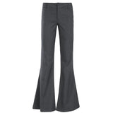 Pbong  Office Ladies Basic Slim-fitting Solid Suitpants Y2K Elegant Fashion Low-Waisted Flare Pants Women Autumn Spring Trousers