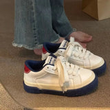 Pbong  Women Vintage Red Canvas Low-top jogging Sneakers Casual Letter Embroidery Skateboard Shoes Students Flat outdoor trainers