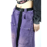 Y2k Purple Colored Baggy Jeans Women Wide leg Oversize Cargo Pants Harajuku Korean Fashion Streetwear Trousers Japanese 2000s