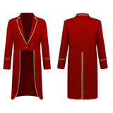New Men's Gold Border Halloween Tailcoat Medieval Retro Medium Length Punk Tailcoat Cosplay Costume Fashion Trench Coat Jacket