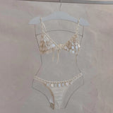 2025 Handhook Bikini Sexy Women Swimsuit Bandeau Biquini Push Up Swimwear Female Shiny Button Bathing Suits Bodysuit Beachwear