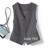 Women's Suit Vest Coat 2025 Spring Summer Sleeveless Retro Style Ladies Blazer Vest Temperament Short Lady Cardigan Waistcoat