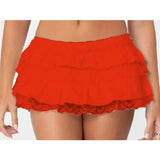 Pbong  Women's Summer Y2K Cute Layered Mini Skort Lace Trim Patchwork Ruffled Layered Tiered Elastic Low Waist A-Line Skirts