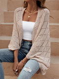 Spring/Summer Women's Loose Hollow Bat Sleeve Knitted Cardigan Sweater