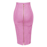 Pbong  Amazon Best-Selling Mini Dress Striped Zipper High-Waisted Bodycon Skirt Sexy Double-Opened Waist Belt Solid Color