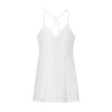 Sexy Fashion Backless Women Dress New V-neck Solid Color Summer White Short Dress Elagant Slim Party Dress Vestidos