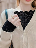 Sexy Lace Off shoulder Top Women Stretch Full Lace Lined Basic Long sleeve T-shirt Lady Slim Hollow out Mesh Blouse Feamle Tee