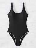 Black Swimsuit Women One Piece Solid Sexy Swimwear Female Bathers Bathing Swimming Swim Suit Beachwear