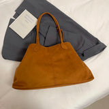 Pbong  Large Capacity Faux Suede Shoulder Bags Solid Simple Big Handbags Women Elegant Retro Female Bags New In Casual Totes