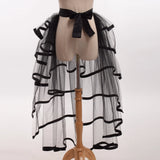 Pbong  Steampunk Tulle Tutu Skirt Women Medieval Gothic Cocktail Club Ruffles Punk Mermaid Overskirt