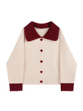 Women's Cashmere Sweater Loose Casual Turn-down Collar Single Breasted Knitted Pullovers Female Elegant Soft Sweet Retro Jumper