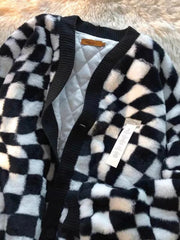 Jackets for Women Autumn Winter V Neck Plush Jacket Korean Fashion PlaidCoats Loose Casual Single Breasted Female Clothing