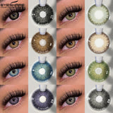 Natural Colored Contacts Lenses for Eyes 2pcs Brown Lenses Blue Eyes Lenses Yearly Beautiful Pupil Eyes Contact Lenses