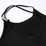Black Lace Bow Halter Backless Dress
