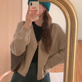 One Button Cardigan for Women Long Sleeve Single Button Up Plain Sweater Jacket Shrug Cardigan Teen-girl Y2K Outfit