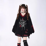 Gothic Y2k Sweater Women Harajuku Vintage Punk Long Sleeve Knitted Pullover Grunge Fashion Streetwear Oversize Sweaters