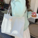 Korean Canvas Shoulder Shopper Bag for Women Large Girl Student Tote Book Bag Woman Fashion High Quality Female Handbags Purses