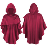 Medieval Gothic Sle Men's Knight Cloak loween Hooded Overhead RobeGrim Reaper Costume Ethnic Stage Wear Halloween Costume Adult