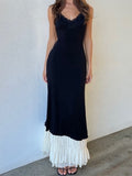 Sexy Backless Maxi Dresses For Women Slim Folds Splice Bodycon Dress Femme Party Elegant Temperament Long Dress Woman New