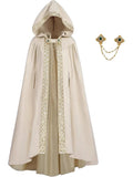 New Men Women Medieval Victorian Vintage Hooded Cloak Halloween Vampire Wizard Cosplay Cape Robe Adult Halloween Party Costume