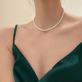 White Imitation Pearl Choker Necklace Elegant Big Round Pearl Wedding Necklace for Women Charm Fashion Jewelry Gifts