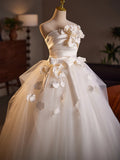 Pbong  Elegant White Wedding Dress with Strapless Ball Gown Skirt for Women Korean Style Polyester Fiber Long Evening Gown