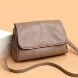 Pbong  Soft Leather Large Capacity Fashionable Wide Crossbody Bag for Women Pillow Shaped Handbag Business Commuting Style PU Material