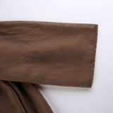 Brown Pleated Off Shoulder Ruffles Patchwork Sundress