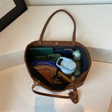 Pbong  Women Flannel Large Capacity Shoulder Bag Winter Retro Soft Tote Bag Luxury Designer New Trend Female Handbags