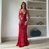 Fashion Sequined Slip Long Dress Women Sleeveless Deep V-neck Backless Slim Maxi Dress 2025 Summer Chic Party Birthday Dresses