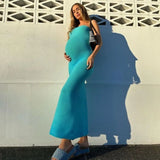Stripe Cotton Core Spun Yarn Knitted Long Dress Fashion Sexy Slim Strapless Women Dresses Summer Woman Clothing Vestidos