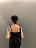 Y2k Clothes South Korea Chic Tanks Summer French Sweet One-line Shoulder Tops Chest Design Tie Bow Slimming Waistcoat