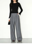 Multicolor Office High-waisted Wide-leg Suit Pants Women's 2025 Autumn Loose and Drape Casual Straight Mopping Trousers