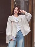Korean Sweet Chic Jacket Women Loose Fall Long Sleeve Elegant Short Coat Fashion Plaid Patchwork Preppy Style Cute Outwear Tops