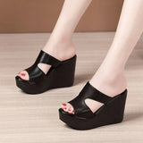 High Heel Wedges Sandals For Women  Summer New Platform Fashion Footwear Red Black White Large Size Sandals