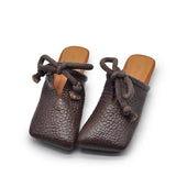 Square Toe Slippers Women Flats Mules Shoes for Woman Sandals New Casual Flip Flops Slingback Fashion Retro Dress Mujer Slides
