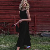 Pbong  Elegant Fashion Women Sexy Evening Party Night Club A-Line Backless Red Dress Long Summer Holiday Chic Casual Dress