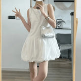 Fashion New Casual Vest Dress for Women Back to School Clothes Korean Style Solid Sleeveless Vintage Vestidos Female Mujers