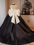 Pbong  Elegant Black Hepburn Style Evening Gown for Brides High Waist Puffy Skirt Wedding Photography Shoots Korean Style Long Dress
